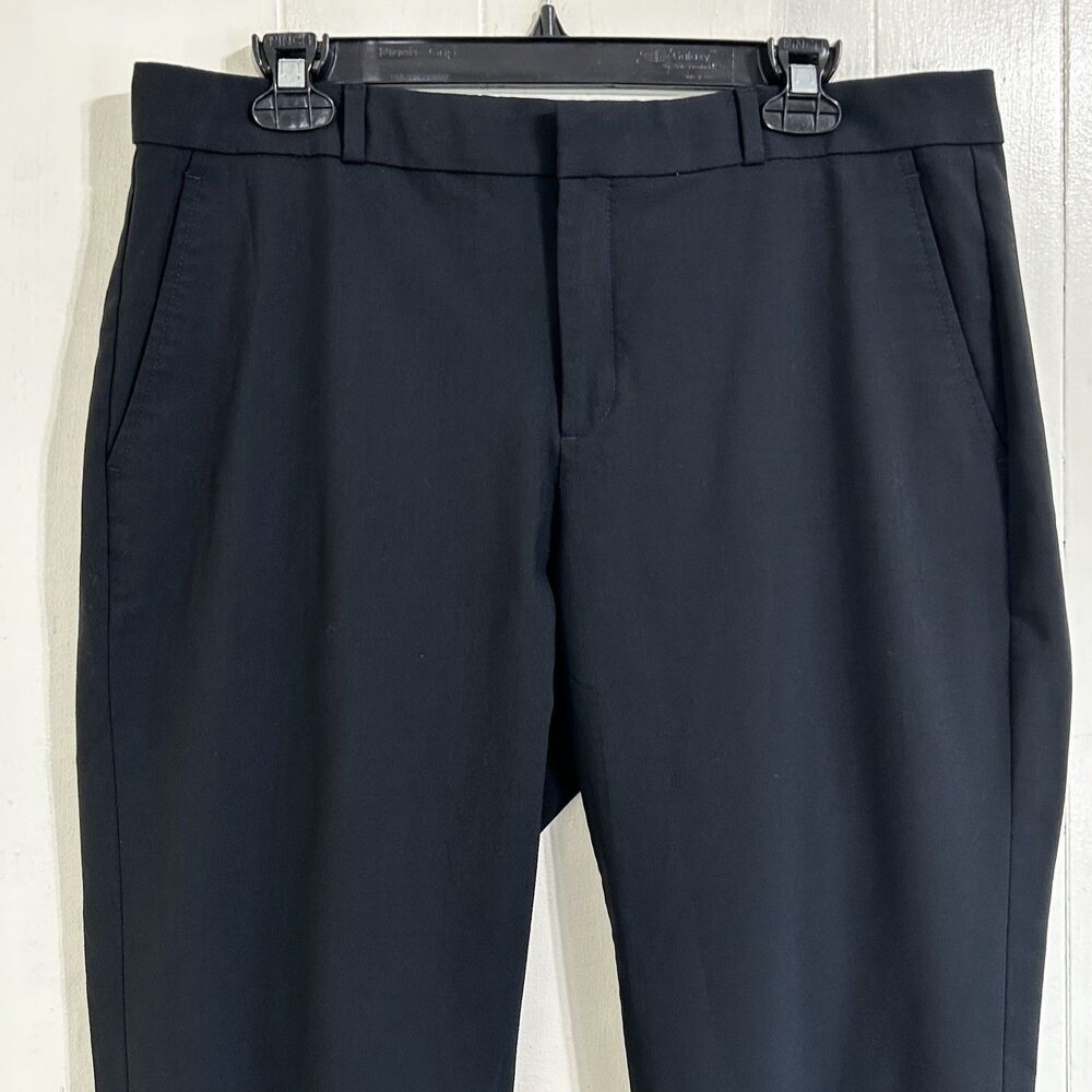 Banana Republic Ryan Fit Italian Wool Black Pants Size 12 Tall Mid Rise Straight - Picture 3 of 14